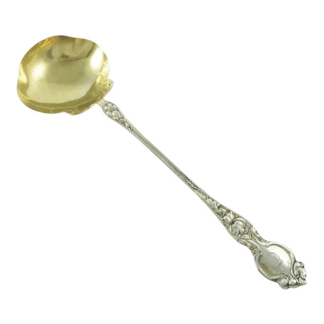 Antique R.W. Wallace Violet Sterling Silver Large Ladle For Sale