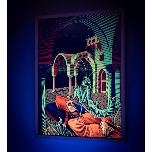 Black Light Poster Dream by M.C. Esher, 1960s For Sale - Image 9 of 13