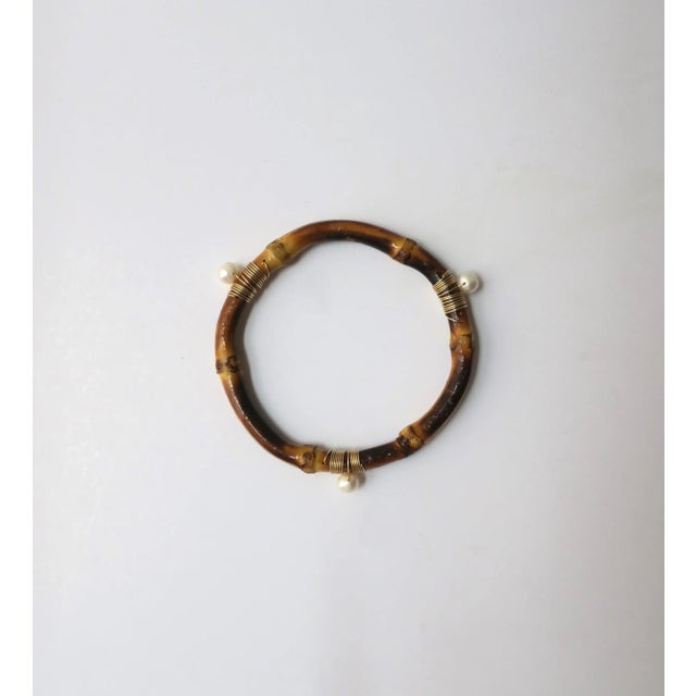 Pearl and Bamboo Bangle Bracelet For Sale In New York - Image 6 of 7