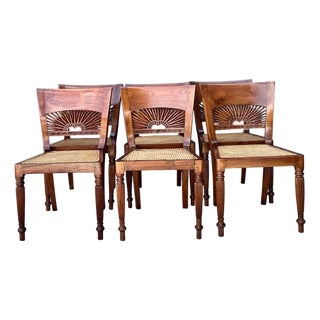 Vintage Bauer Wood and Cane Dining Chairs - Set of 6 For Sale