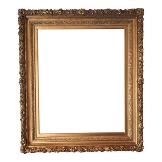 Magnificent Gilt Edwardian Picture Frame Rose Blossom Ornament 28" X 34" For Sale