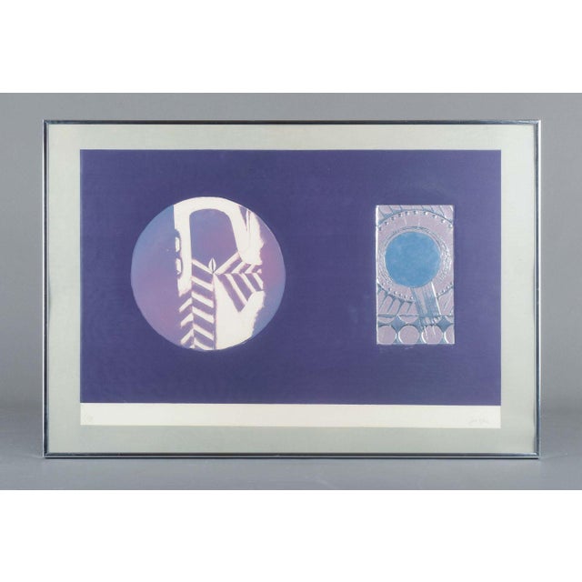 Gino Scarpa (1924–2022) Color lithograph with silver leaf Visual size: 39 × 59 cm – 47.5 × 69.5 cm (frame) Signature /...