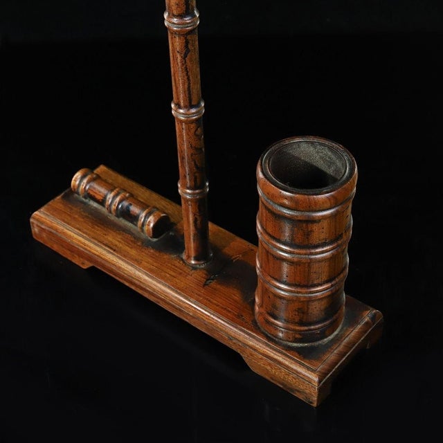Wood Vintage Huali Wood Brush Pot and Rest - Literati Desk Accessory For Sale - Image 7 of 9