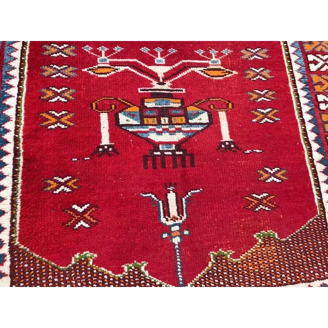 1950s Vintage Moroccan Tribal Rug For Sale - Image 5 of 13