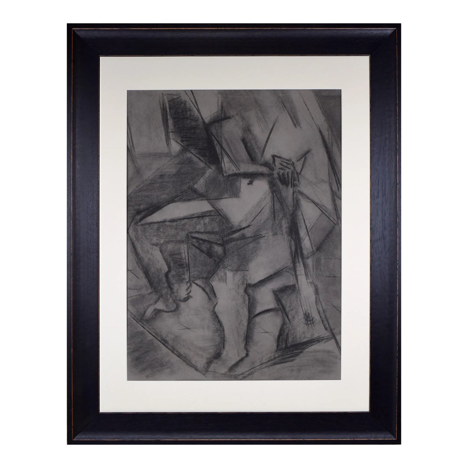 vintage-cubist-charcoal-figure-drawing-of-a-seated-nude-with-guitar