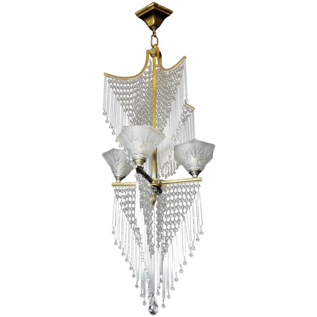 French Art Nouveau Chandelier from Lorrain / Daum For Sale - Image 10 of 10