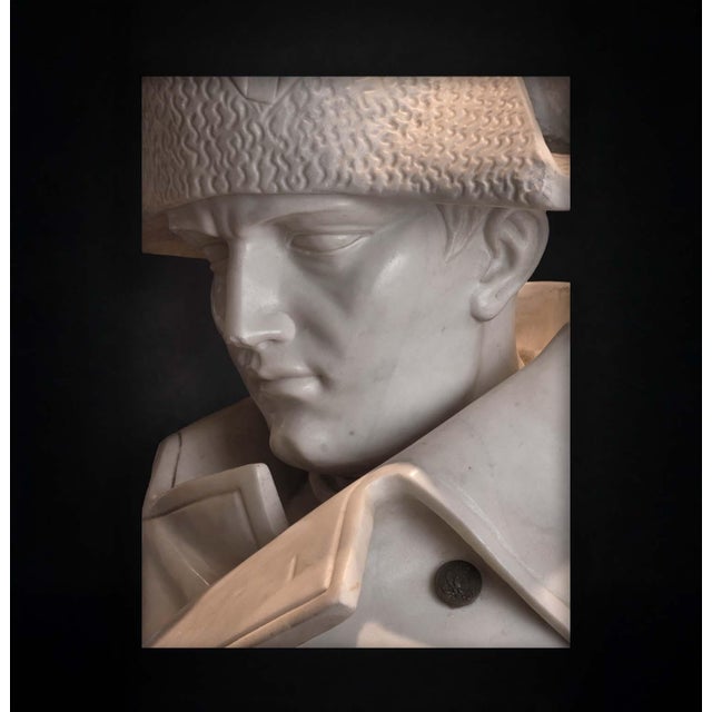 White Bust of Napoleon Bonaparte, 1800s, Carrara Marble For Sale - Image 8 of 12