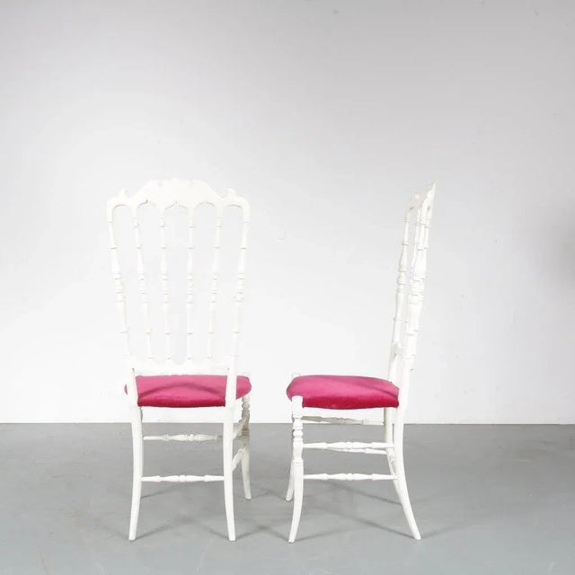 Textile Set of Chairs from Chiavari, 1960s For Sale - Image 7 of 9