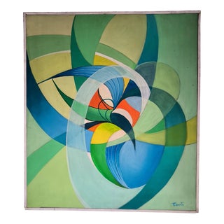 Tino Conti, Moving Curves, 1920s-1930s, Oil on Canvas For Sale