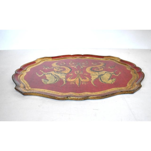 Mid-Century Extra Large Florentine Tray With Seahorses For Sale - Image 4 of 11