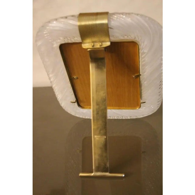 Milky White Twisted Murano Glass and Brass Photo Frame by Barovier E Toso from Barovier & Toso For Sale - Image 7 of 13