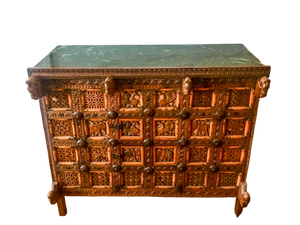 Damchiya Indian Cabinet With Green Marble Top