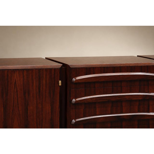 Brazilian Modern Rosewood Credenza With Sculptural Drawers by Jean Gillon, Brazil, 1960s For Sale - Image 9 of 18