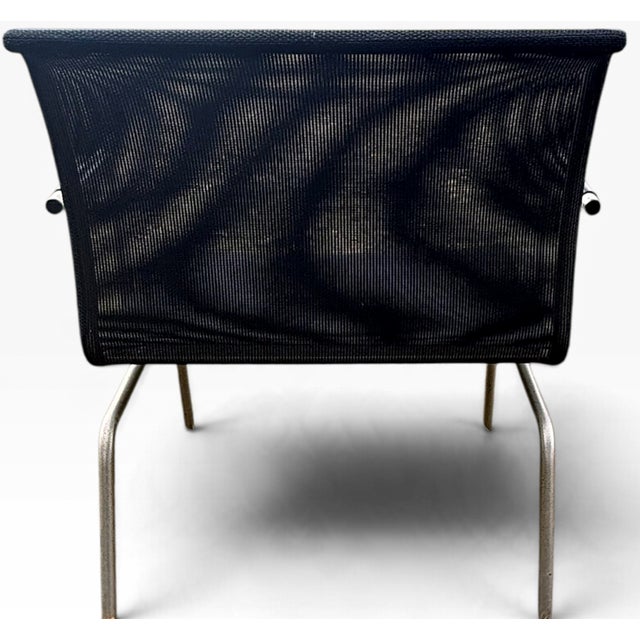 Pair of Keilhauer Net Lounge Armchairs by Eoos in Black Mesh and Tubular Steel For Sale - Image 11 of 16