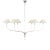 Amber Lewis for Visual Comfort Signature Griffin Extra Large Tail Chandelier in Polished Nickel and Parchment Leather with Linen Shades For Sale