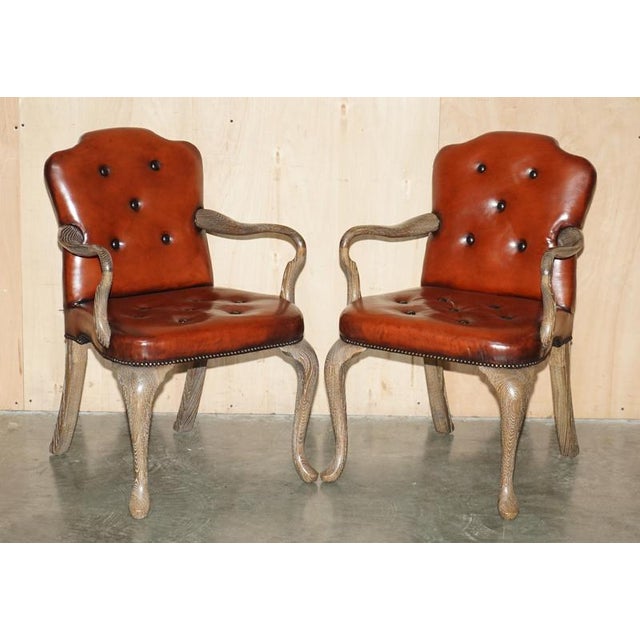 Stunning suite of ten Victorian Circa 1880-1900 Shepherds Crook fully restored Chesterfield aged Whiskey brown leather...