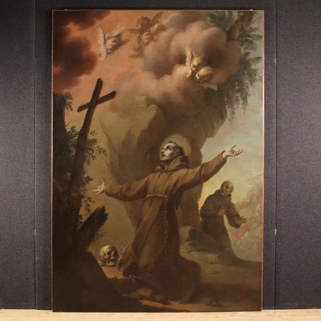 Unknown, Ecstasy of Saint Francis of Assisi, 1730, Oil on Canvas For Sale - Image 16 of 16