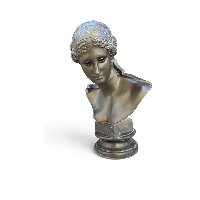 1980s Greek Style Bust of Athena, Late 20th Century, Bronze For Sale - Image 5 of 7