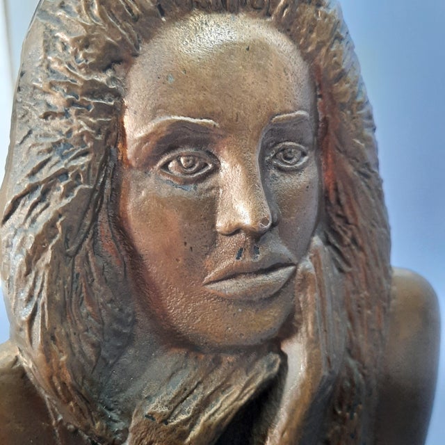 Vintage Italian Bronze Woman Double Bust Sculpture, 1960s For Sale - Image 13 of 18