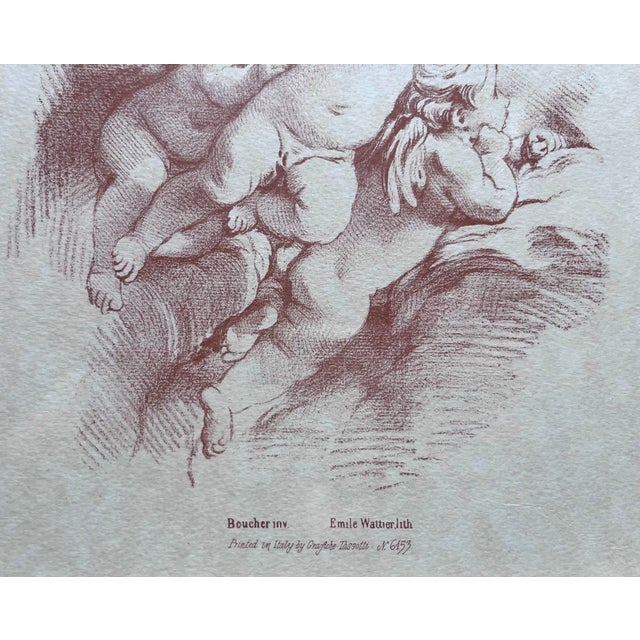 French Cherubs Custom Framed Italian Prints-After Boucher-Set 2 For Sale - Image 3 of 8