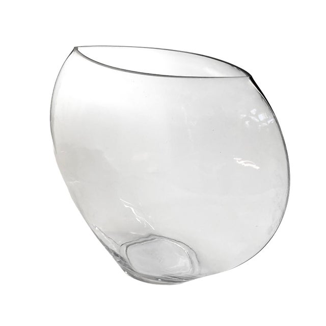 Transparent European Handmade Glass Vase, Organic Modern Style, 20th Century For Sale - Image 8 of 8