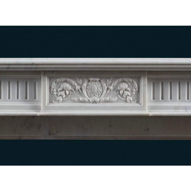 French Louis XVI Style Marble Fireplace Surround, 1850s For Sale - Image 3 of 6