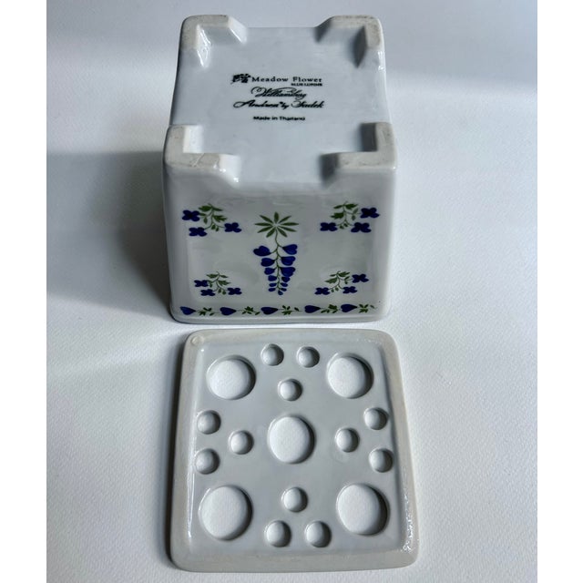 Vintage Andrea for Sadek "Blue Lupine" Porcelain Flower Brick For Sale - Image 13 of 17