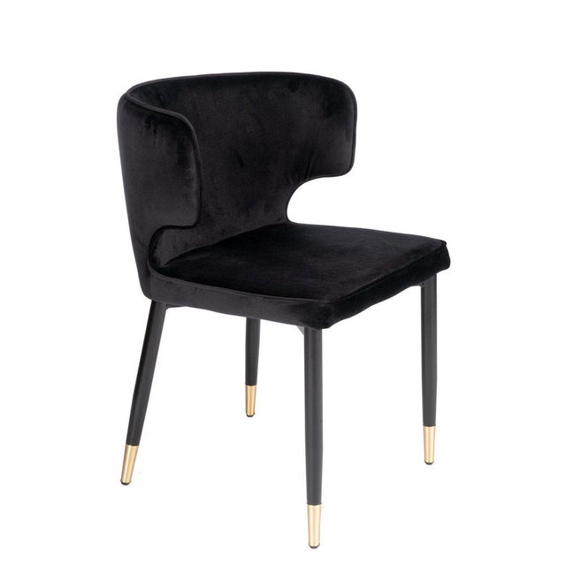 2010s Waterfall Dining Set With Marble Top & Black & Gold Chairs - Set of 7 For Sale - Image 5 of 8