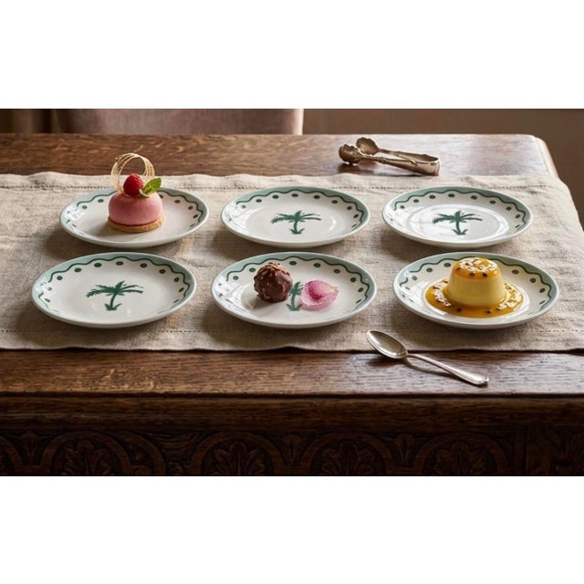 Fern & Co. X Anthropologie "The Palm Collection" Porcelain Dessert Plates - Set of 6 For Sale - Image 11 of 11