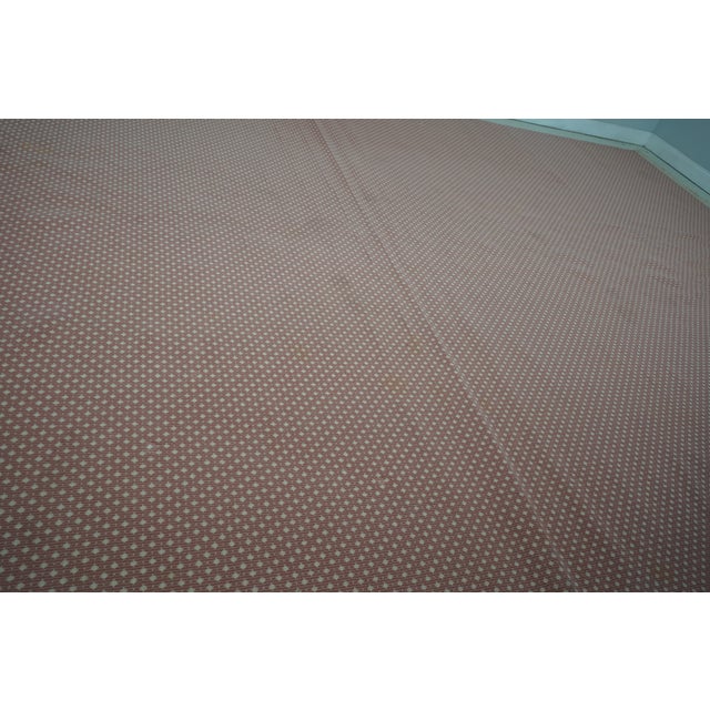 Large Approx. 12 X 16 Woven Wool Area Rug Peach Colored For Sale - Image 9 of 9