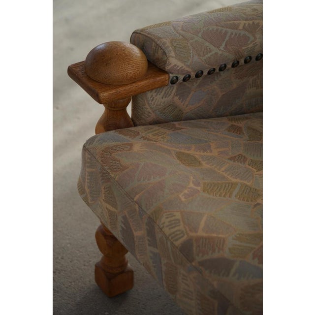 Beige Vintage Danish Lounge Chairs in Oak and Textile by Henning Kjærnulf, 1950s, Set of 2 For Sale - Image 8 of 18