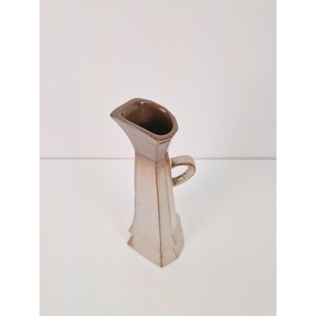 Cubist Pitcher Vase in Ceramic, 1950s For Sale - Image 4 of 11