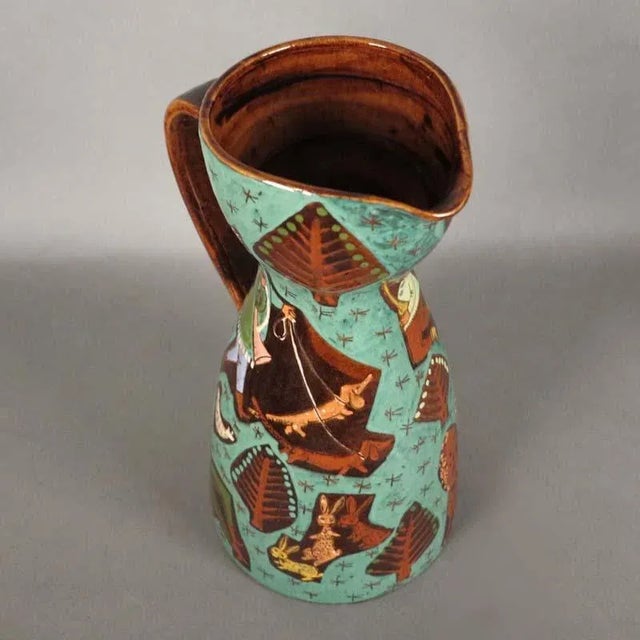 Swiss Ceramic Jug from Thun, 1940s For Sale - Image 10 of 14