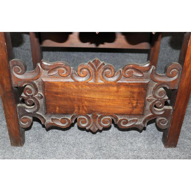 Fine Quality Antique Carved Walnut Spanish Colonial Throne Armchair For Sale - Image 9 of 12