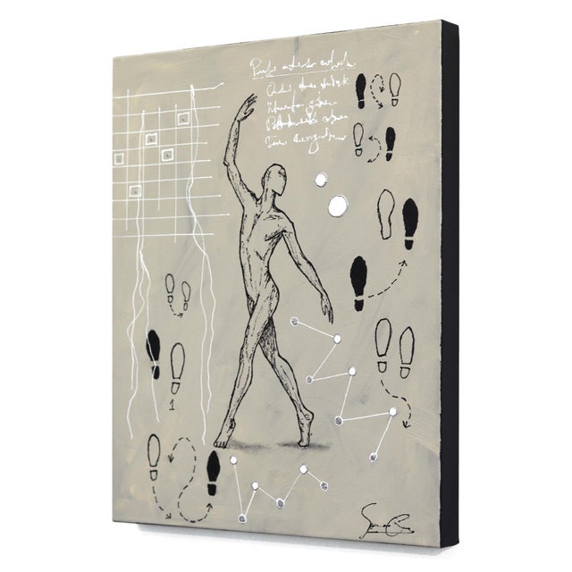 Contemporary Learning to Move - Original Neo-Expressionist Mixed Media Painting on Canvas by Soren Grau For Sale - Image 3 of 9