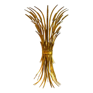 Vintage Gilt Sheaf of Wheat Wall Sconce