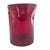 Hand-Blown Ruby Red Pinched Art Glass Vase Modernist 8" For Sale - Image 4 of 9