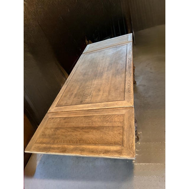 Wood Jacobean Bleached Wood Antique Extendable Dining Table For Sale - Image 7 of 9