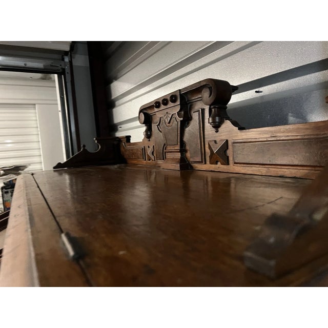 19th Century Antique Wooton Patent Secretary Desk in Burl Walnut For Sale - Image 10 of 18