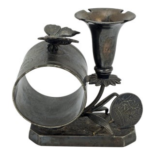 Victorian Silverplate Napkin Ring Aesthetic Movement Simpson Hall Miller 19th Century For Sale