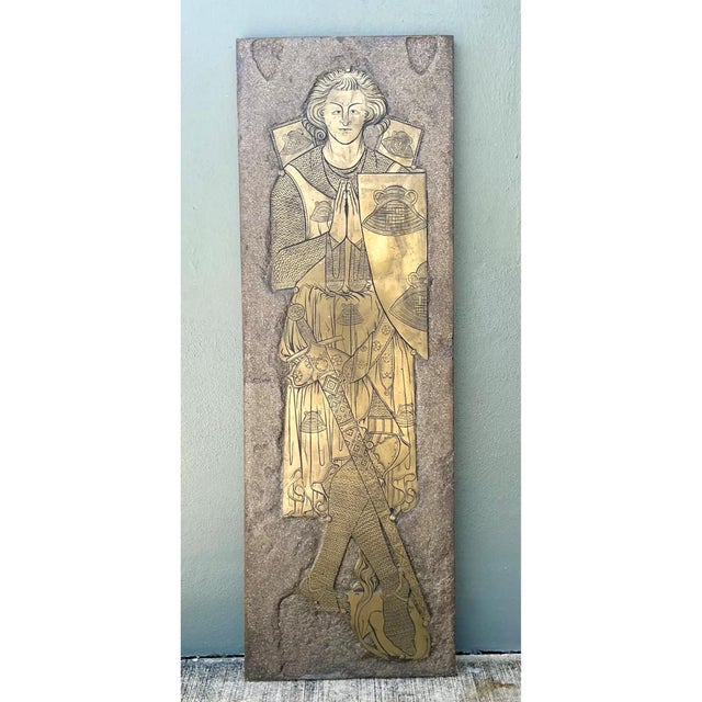 Vintage Monumental Knight Brass Rubbing For Sale In West Palm - Image 6 of 12