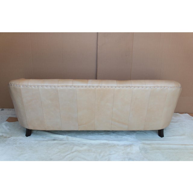 Curved Leather Sofa in Gaston For Sale - Image 4 of 6