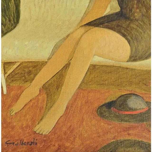 Modern Alberto Gallerati, The Black Hats, Oil Painting, 1970s For Sale - Image 3 of 5