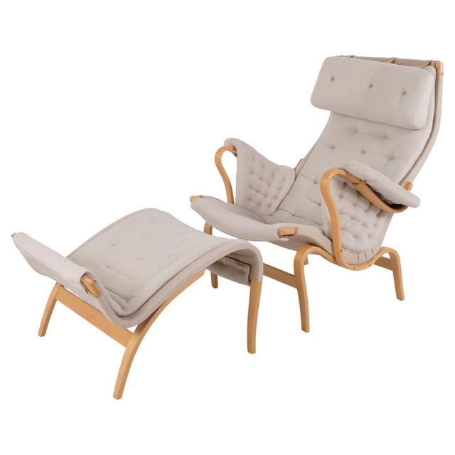 Set of Pernilla Chair with Ottoman by Bruno Mathsson for Dux, 2004 For Sale - Image 16 of 16