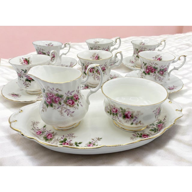 Lavender Rose Tea Service for Six People from Royal Albert, 1970s, Set of 15 For Sale - Image 13 of 16