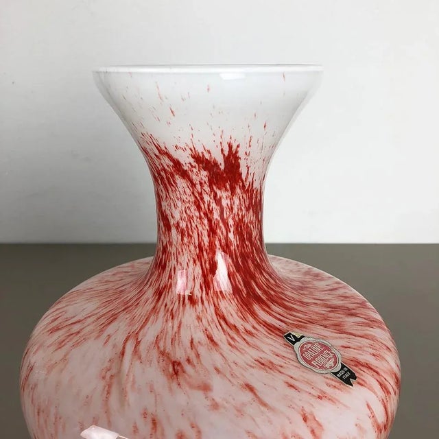 Large Vintage Pop Art Opaline Florence Vase, Italy For Sale - Image 3 of 11