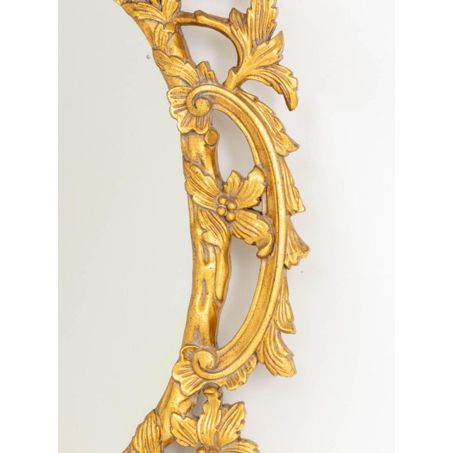 Rococo Rococo Revival Gilt Composition Framed Oval Mirror For Sale - Image 3 of 7