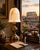 Italian Vintage Alabaster Lamp Shade Marble Stone Italian For Sale - Image 3 of 10