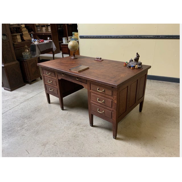 Antique Art Nouveau Freestanding Desk, 1915 For Sale - Image 12 of 14