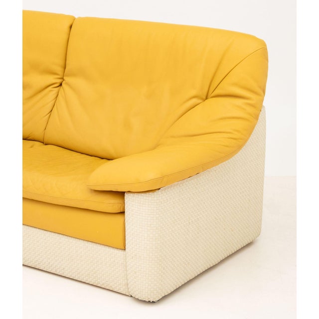 Textile Italian Gyform Two-Tone Leather Upholstered Sofa For Sale - Image 7 of 11